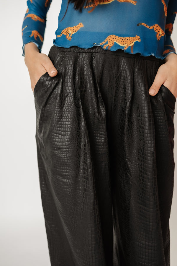 Told You So Metallic Pants - Matte Black