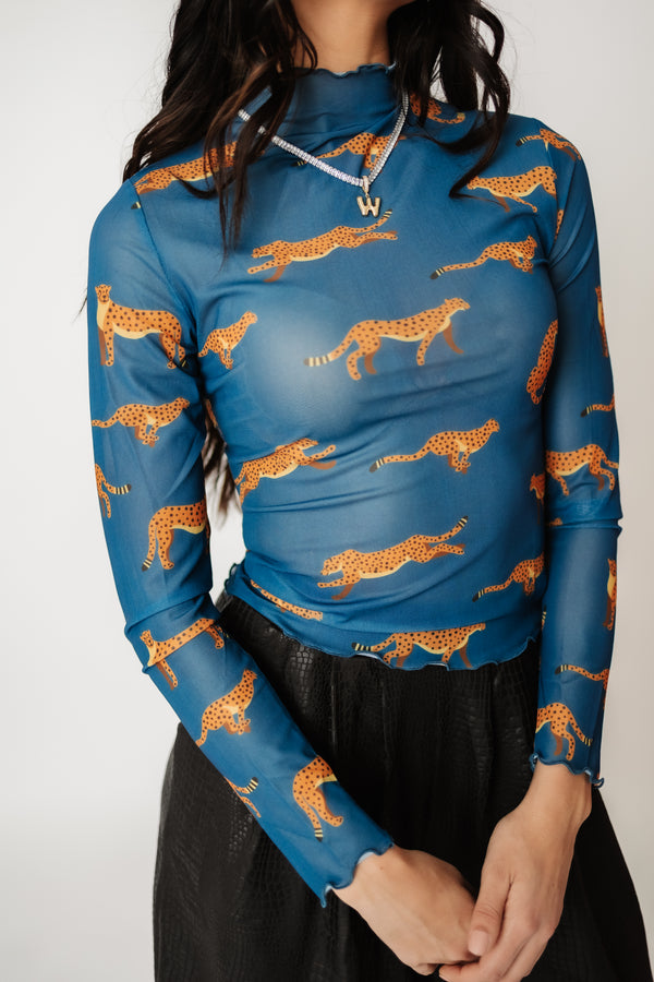 On The Prowl Cheetah Mesh Top