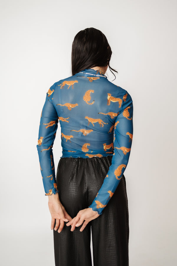 On The Prowl Cheetah Mesh Top