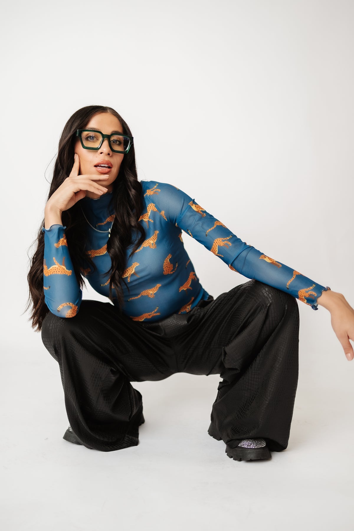 On The Prowl Cheetah Mesh Top