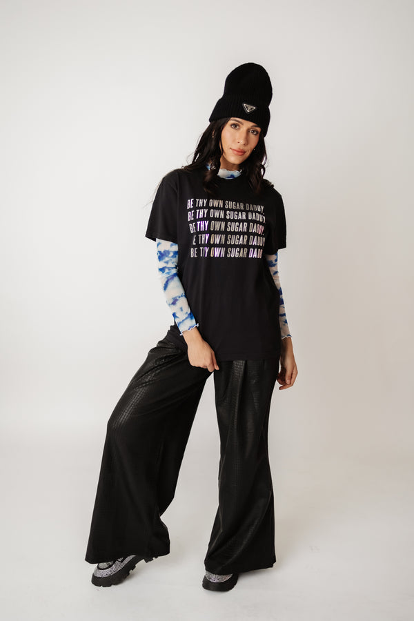 Told You So Metallic Pants - Matte Black