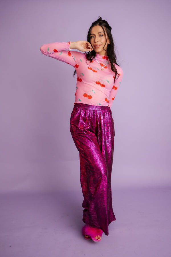 Told You So Metallic Pants - Pink