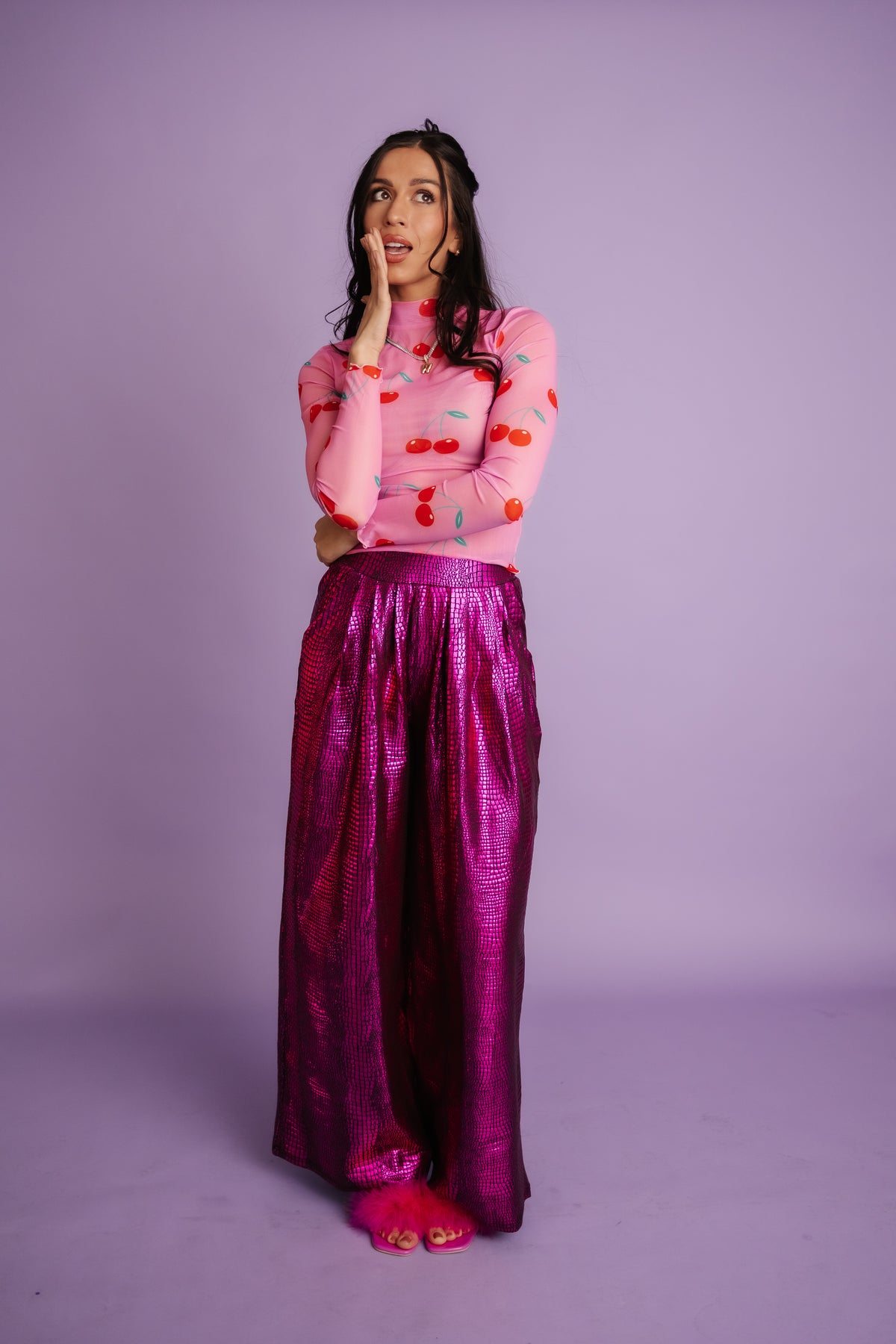 Told You So Metallic Pants - Pink