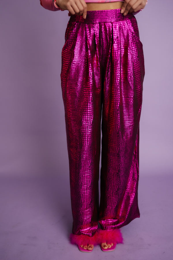 Told You So Metallic Pants - Pink