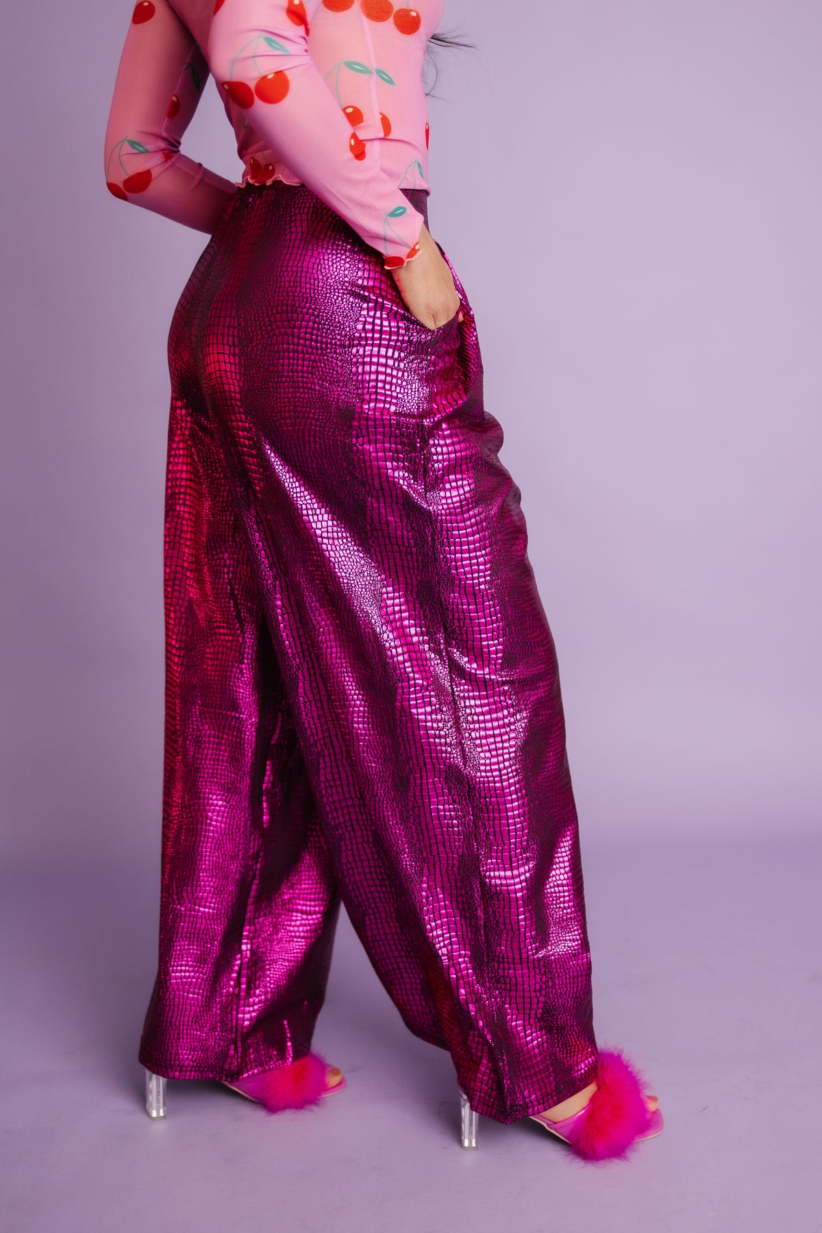 Told You So Metallic Pants - Pink
