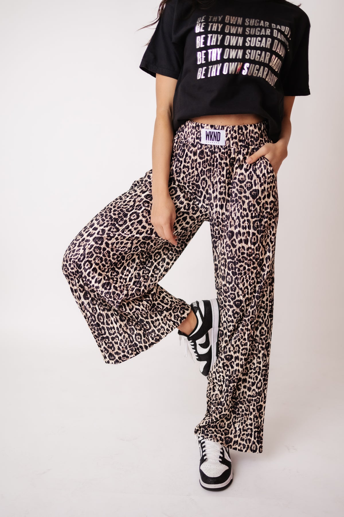 Leopard Plisse Pants