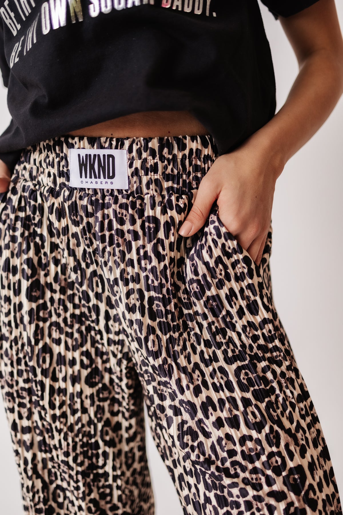 Leopard Plisse Pants