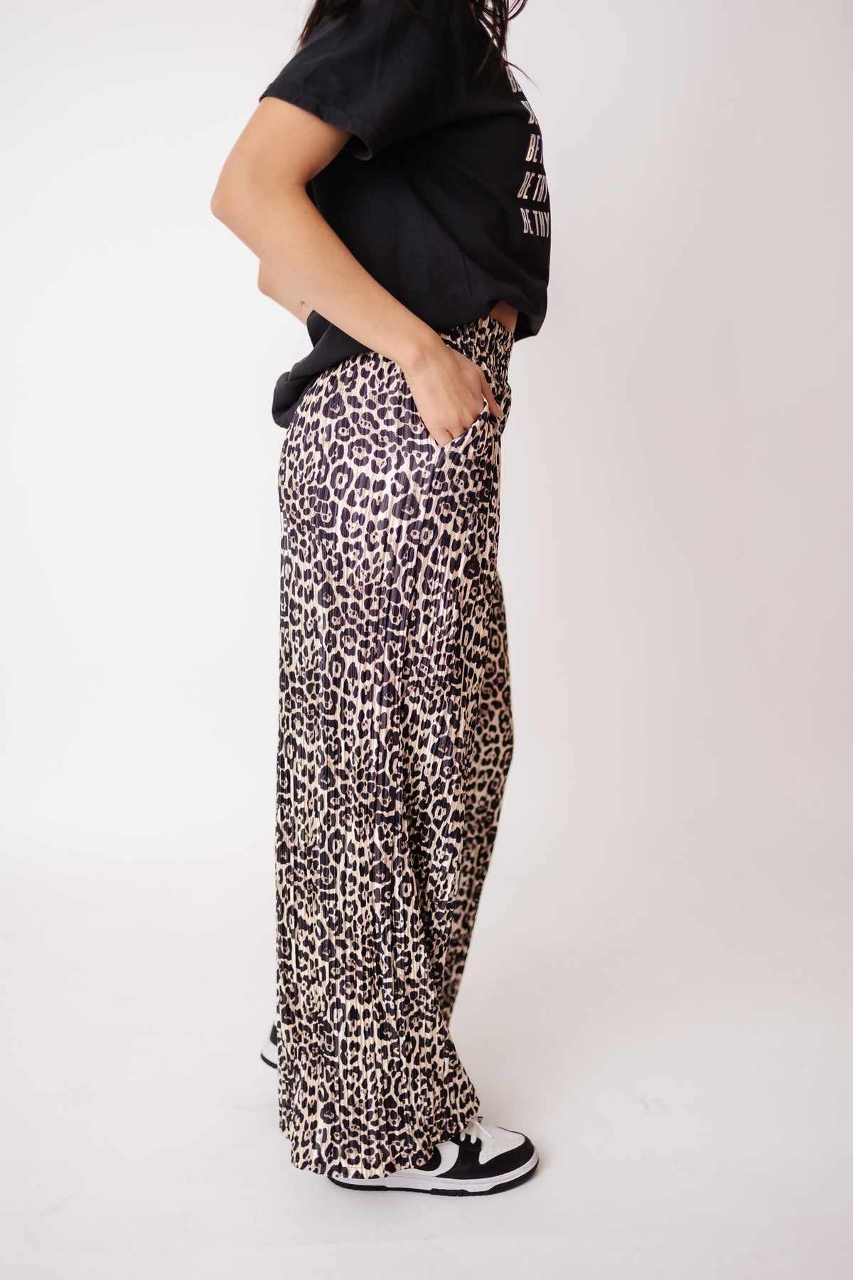 Leopard Plisse Pants