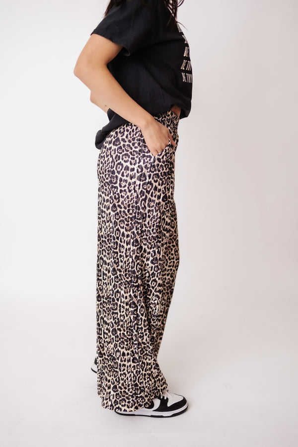 Leopard Plisse Pants