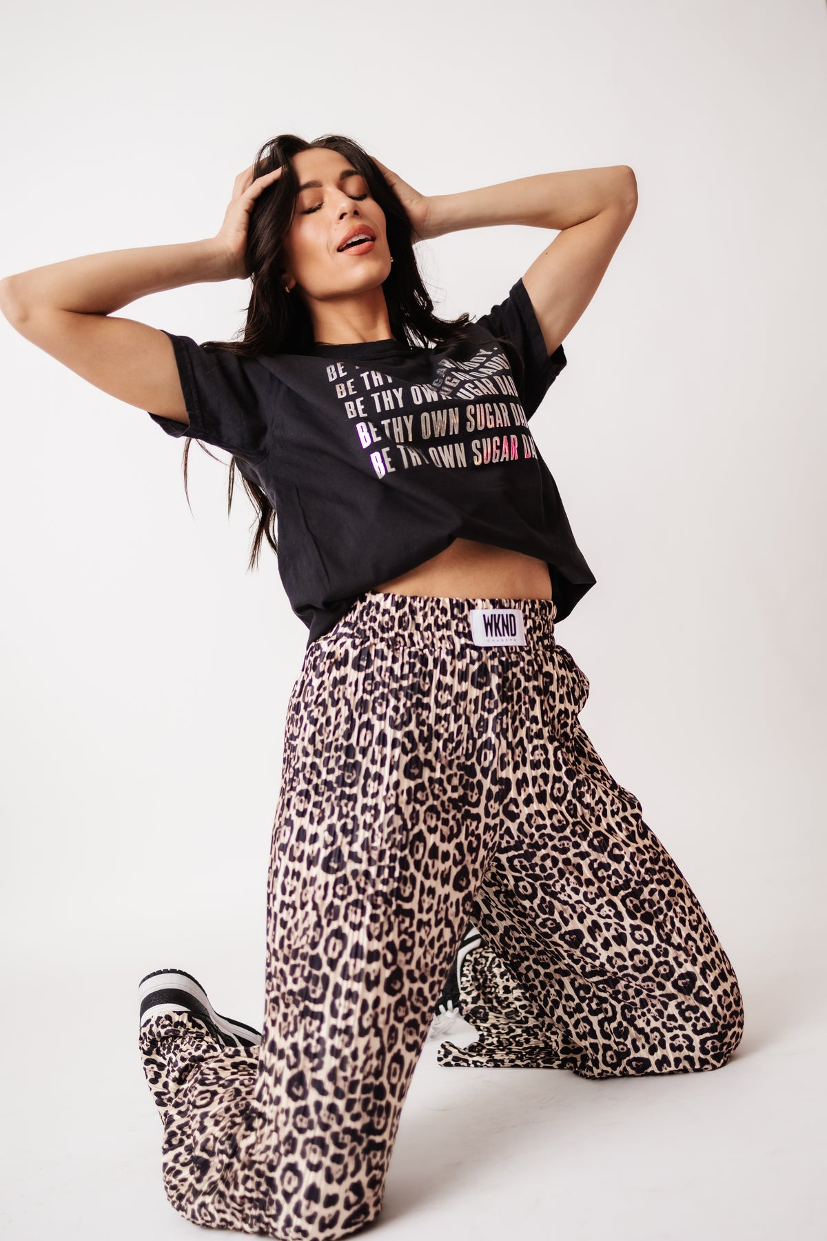 Leopard Plisse Pants