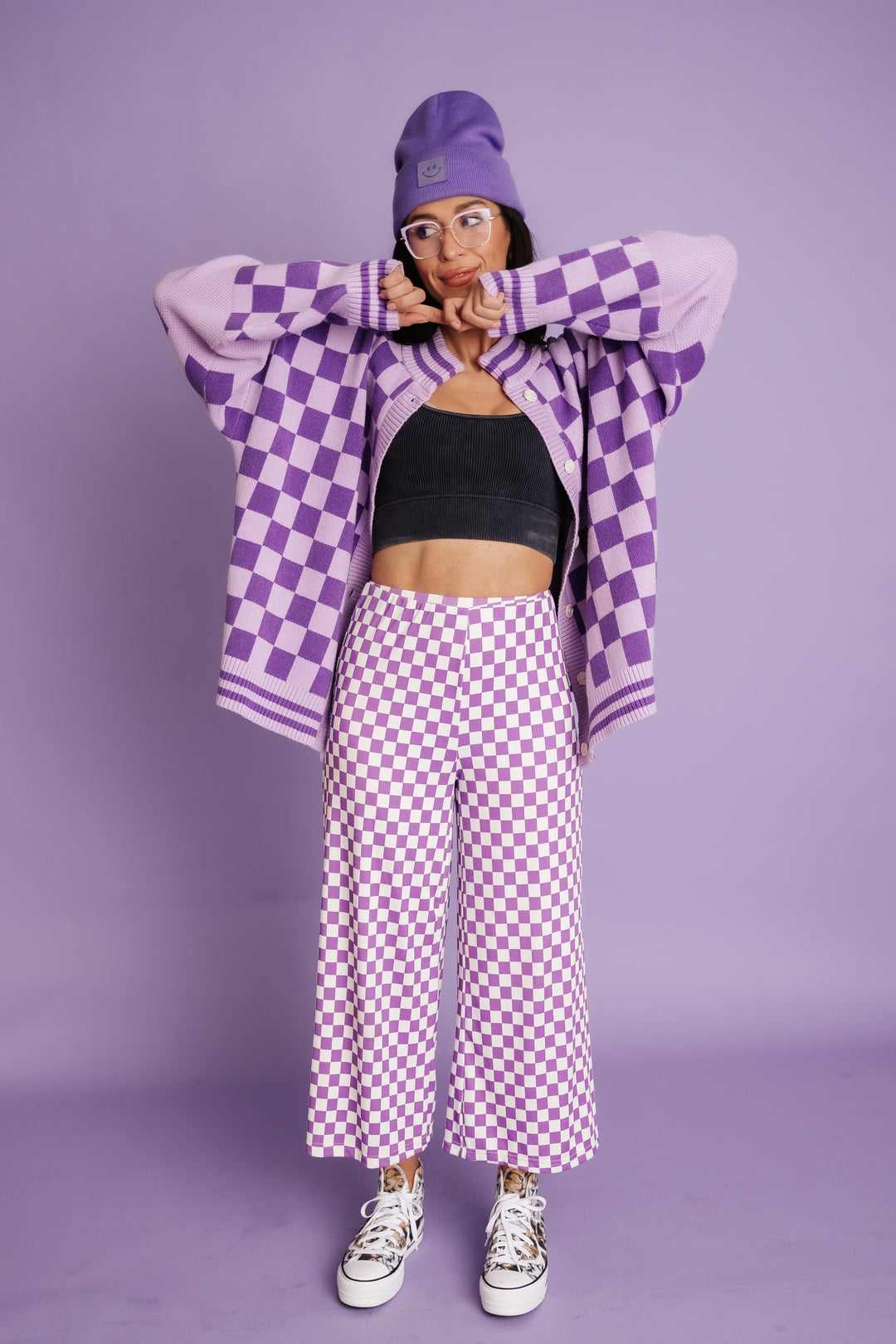 The Chexx Oversized Cardigan - Purple [S-3X]