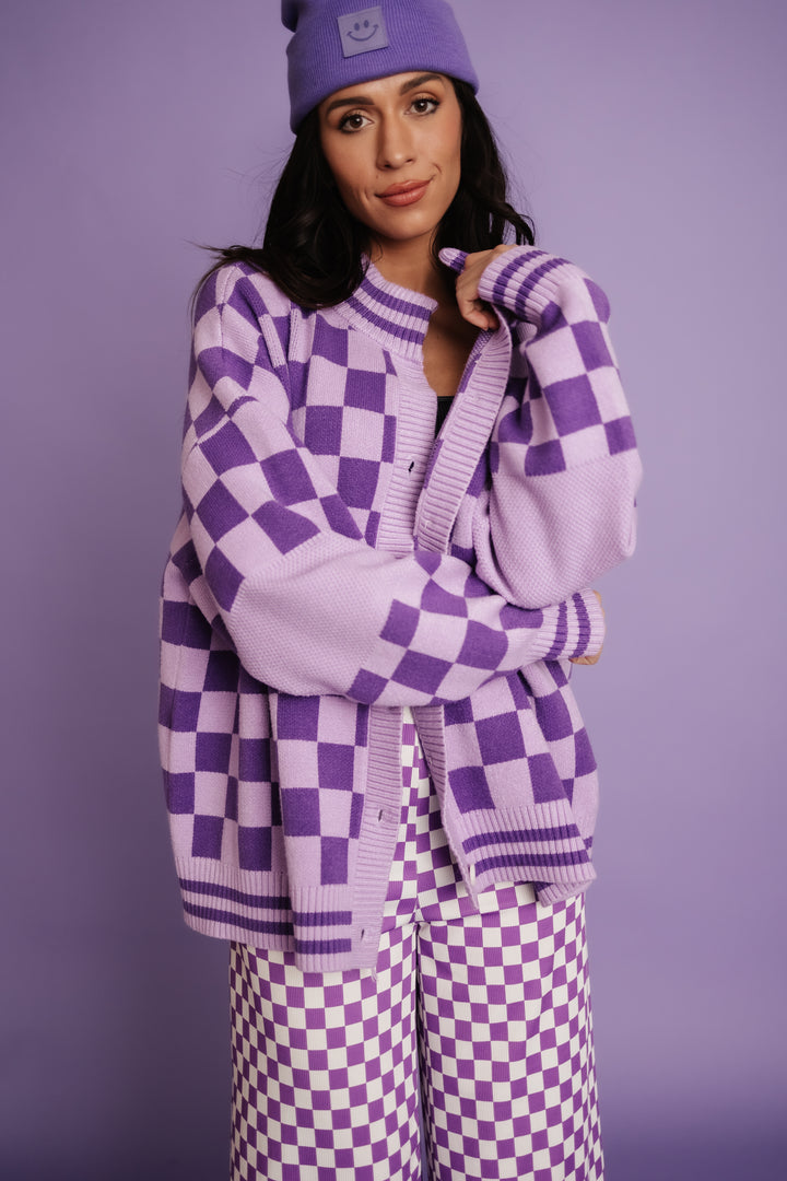 The Chexx Oversized Cardigan - Purple [S-3X]