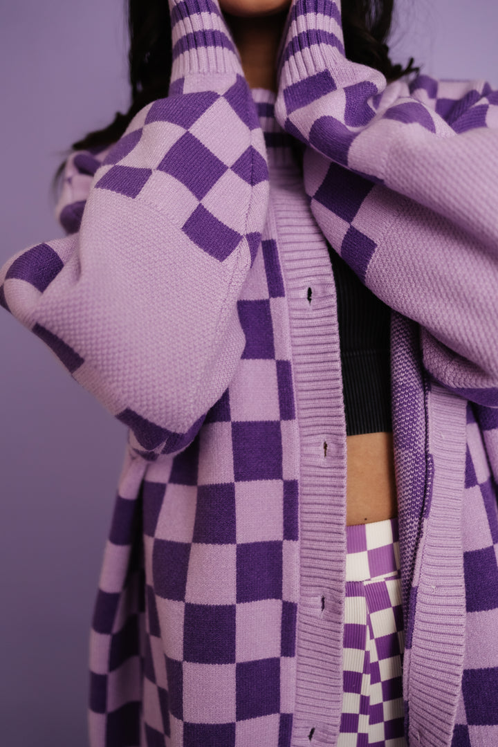 The Chexx Oversized Cardigan - Purple [S-3X]