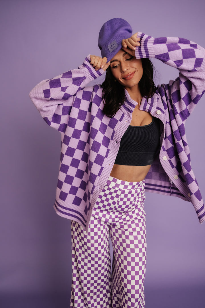 The Chexx Oversized Cardigan - Purple [S-3X]