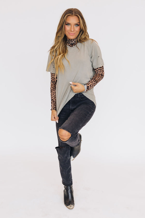 Oh My Leopard Mesh Top