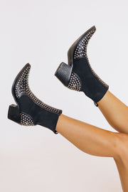 Next Up Studded Heeled Boots - Black