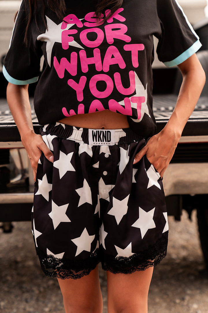 Star Struck Satin Shorts