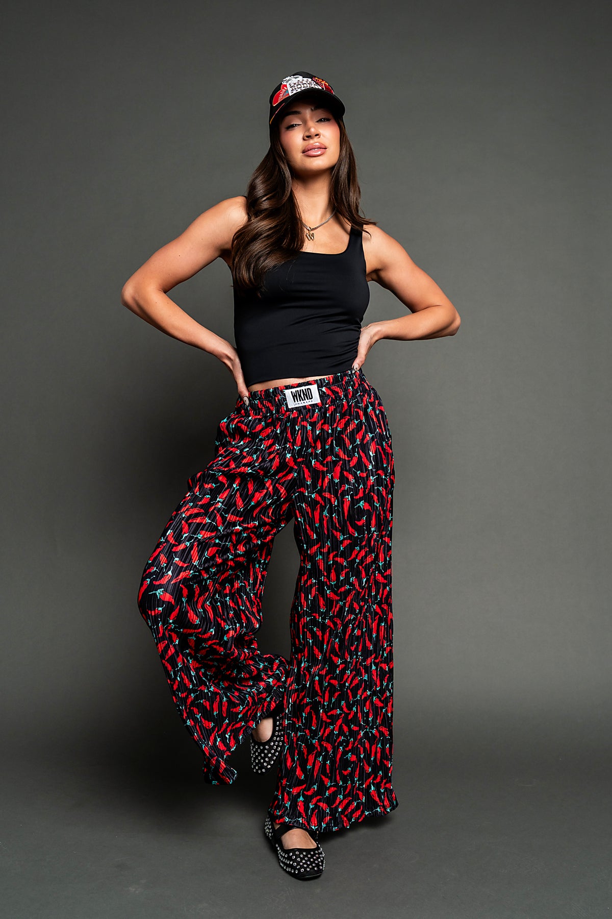Chili Pepper Plisse Pants