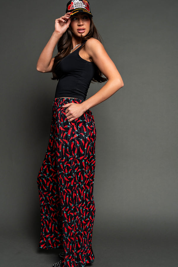 Chili Pepper Plisse Pants