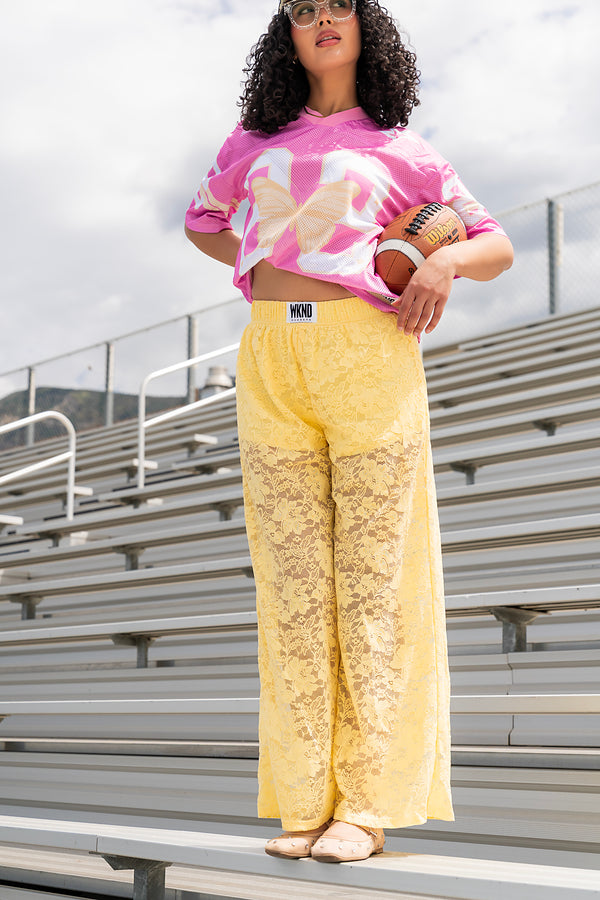 Stardust Lace Pants - Butter Yellow