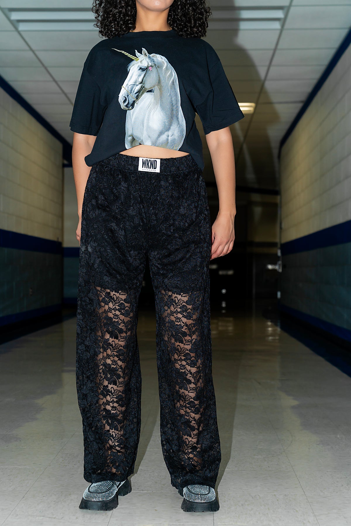 Stardust Lace Pants - Black