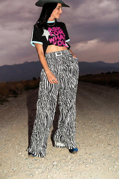 Zebra Plisse Pants