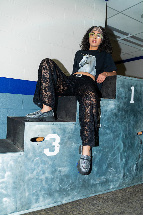 Stardust Lace Pants - Black