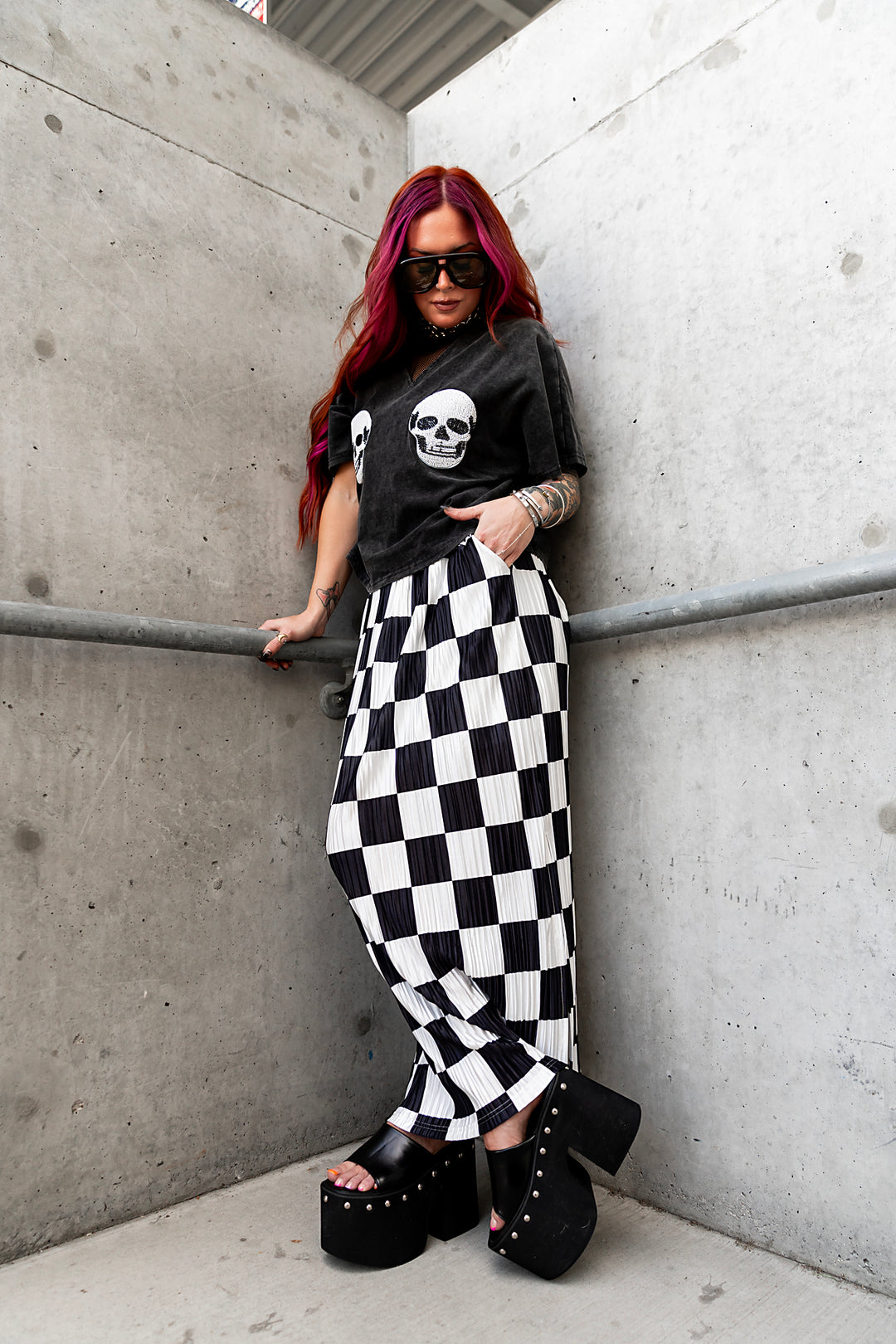Double Trouble Beaded Skull Tee [Pre-Order]