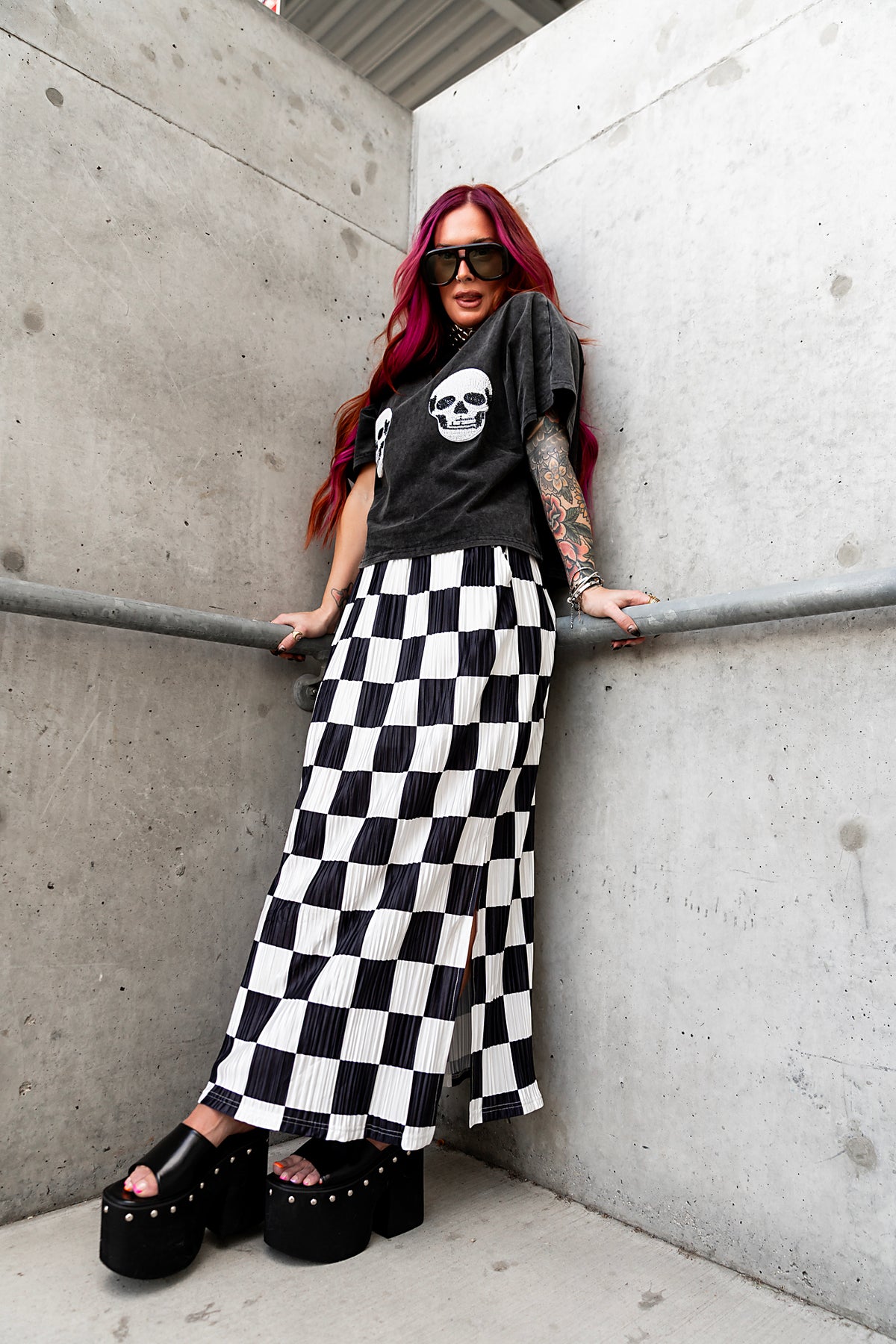 Check Yourself Plisse Skirt