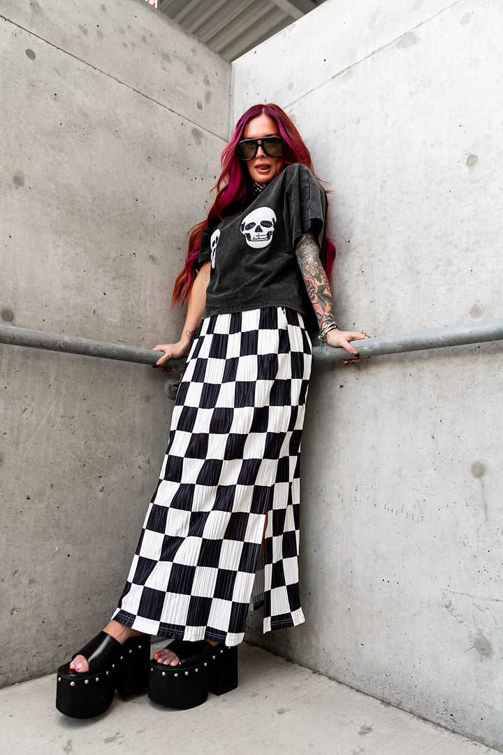 Check Yourself Plisse Skirt