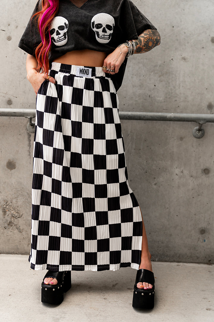 Check Yourself Plisse Skirt