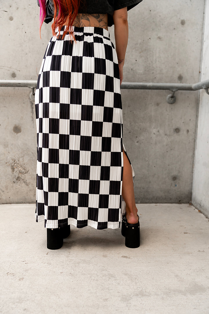 Check Yourself Plisse Skirt