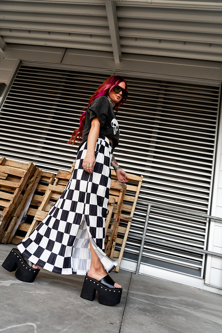 Check Yourself Plisse Skirt