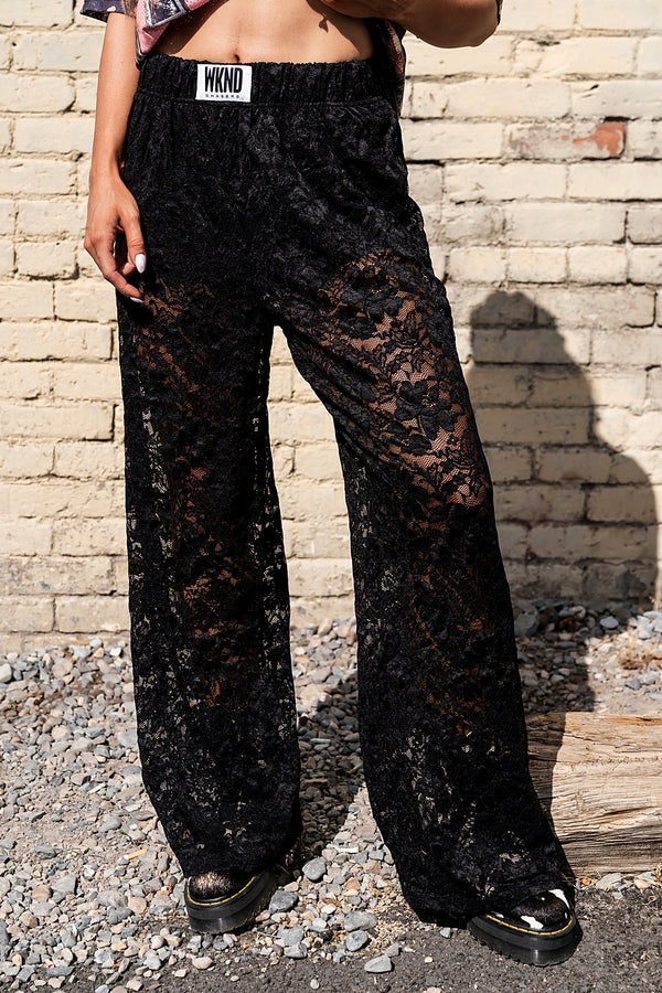 Stardust Lace Pants - Black