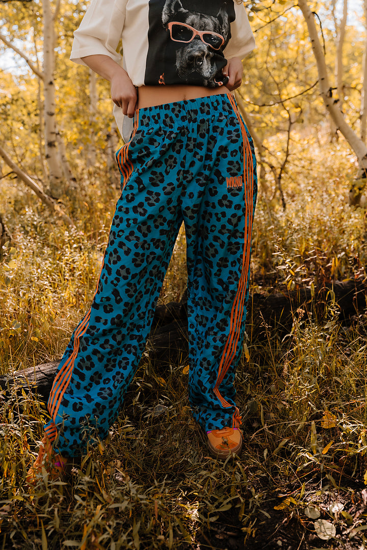 WKND Track Pants - Blue Leopard