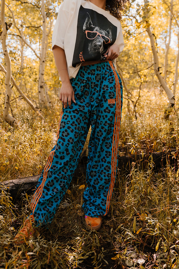 WKND Track Pants - Blue Leopard