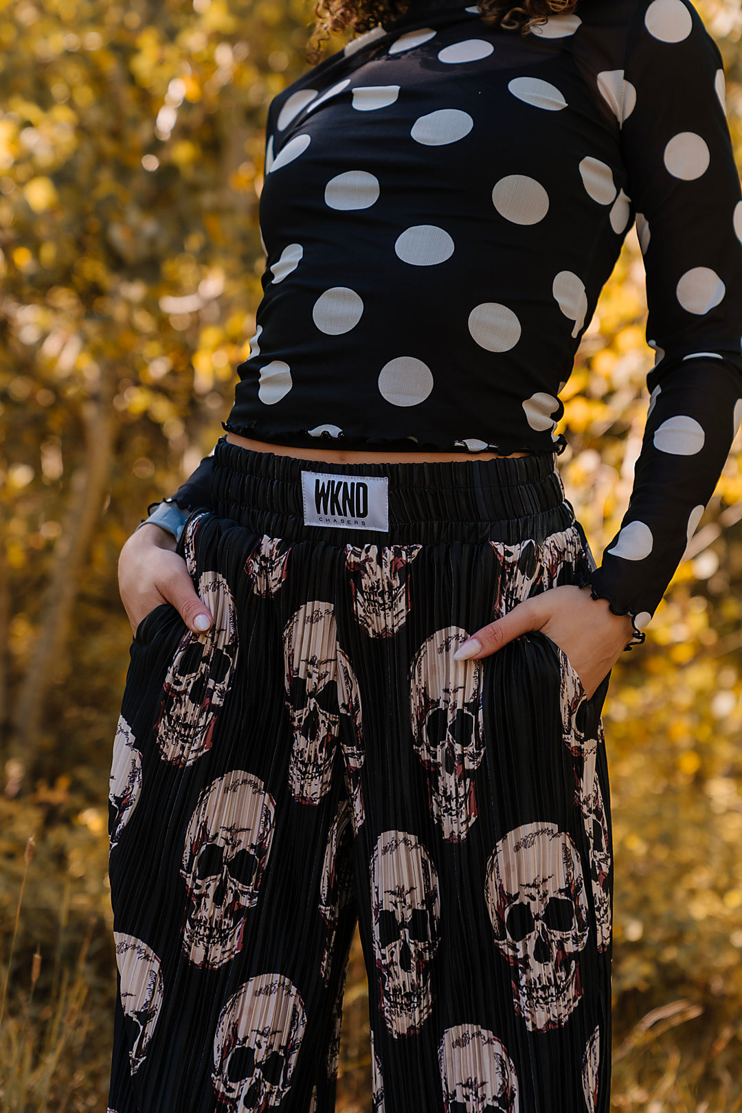 Skull Plisse Pants