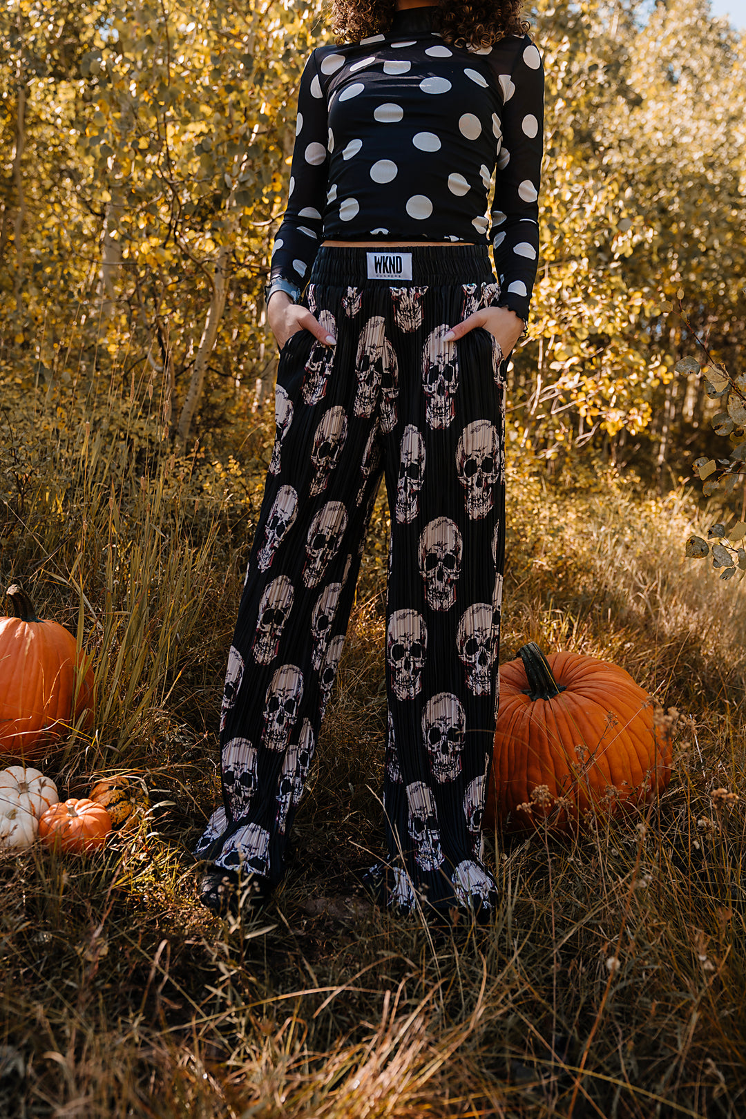 Skull Plisse Pants