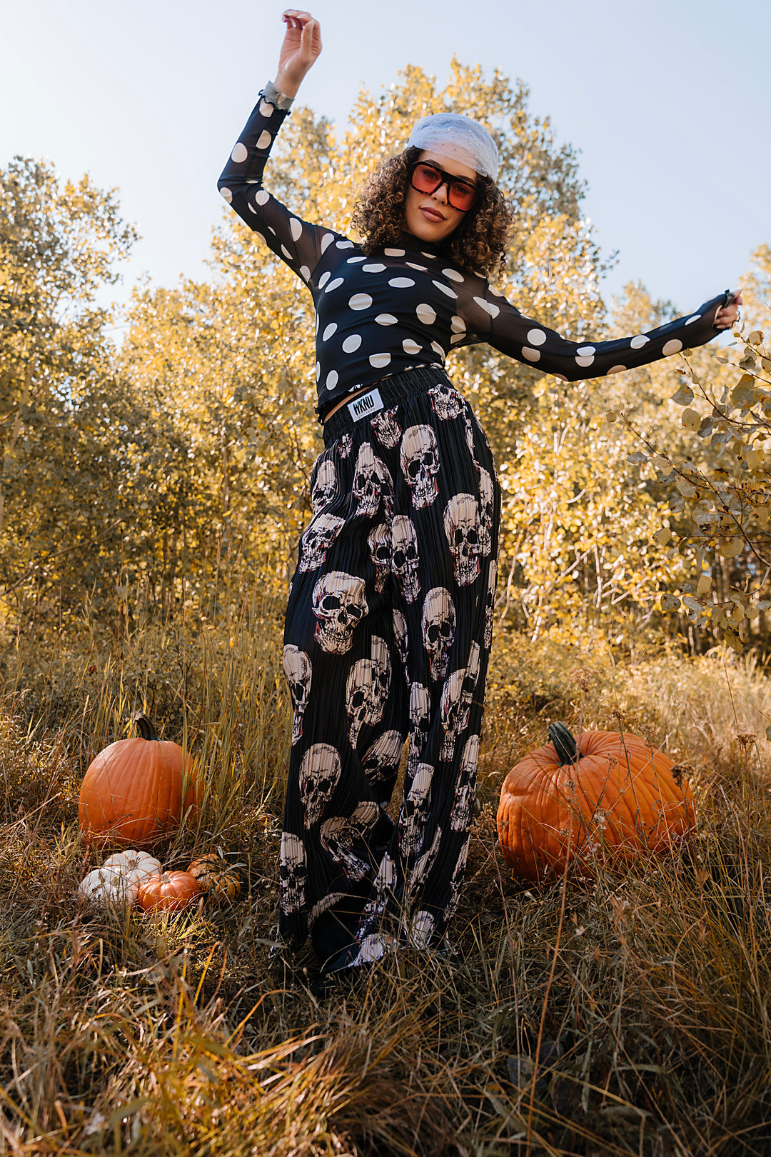 Skull Plisse Pants