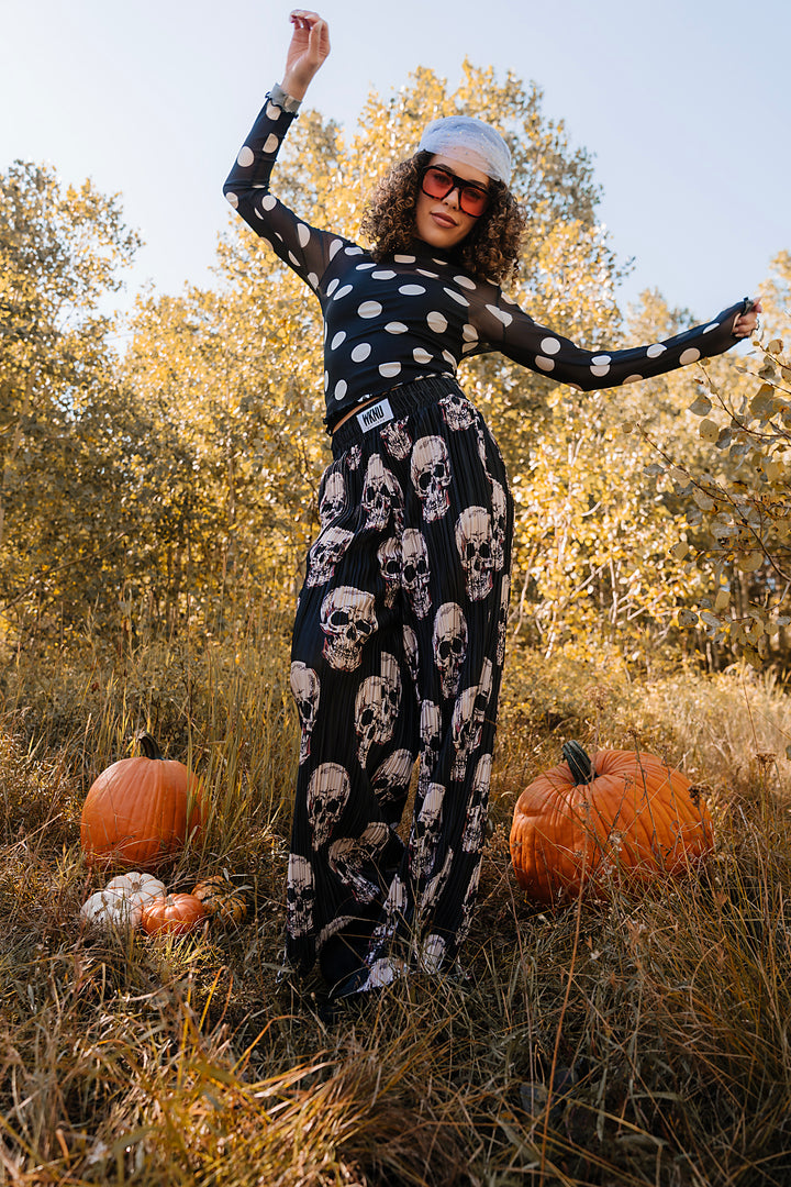 Skull Plisse Pants