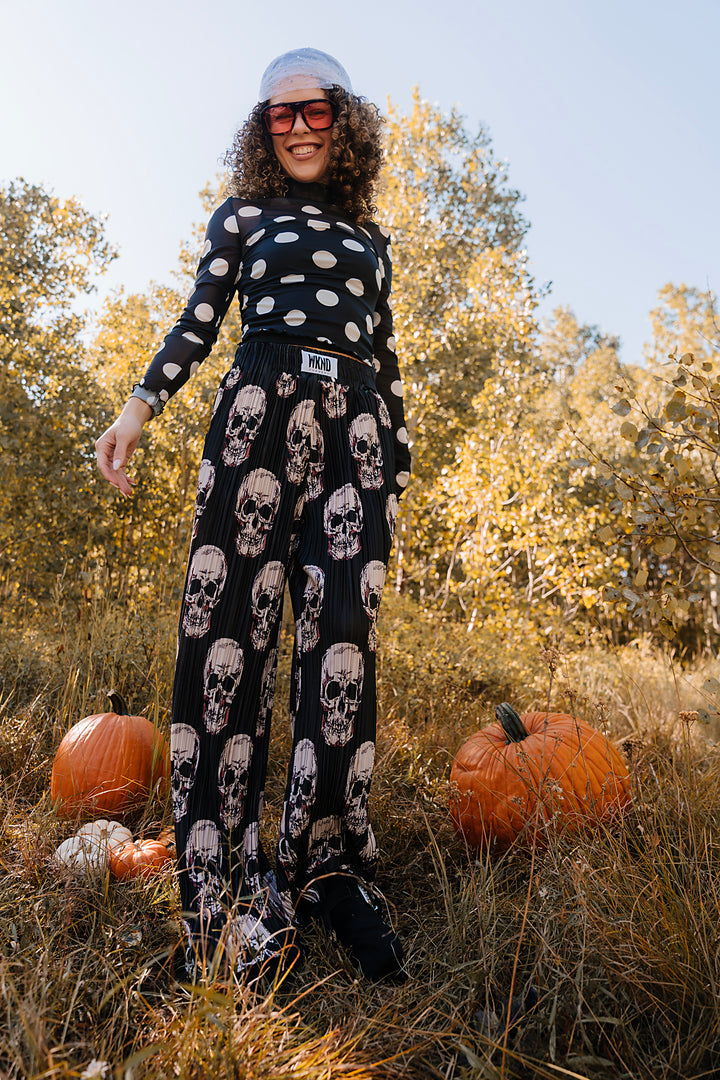 Skull Plisse Pants