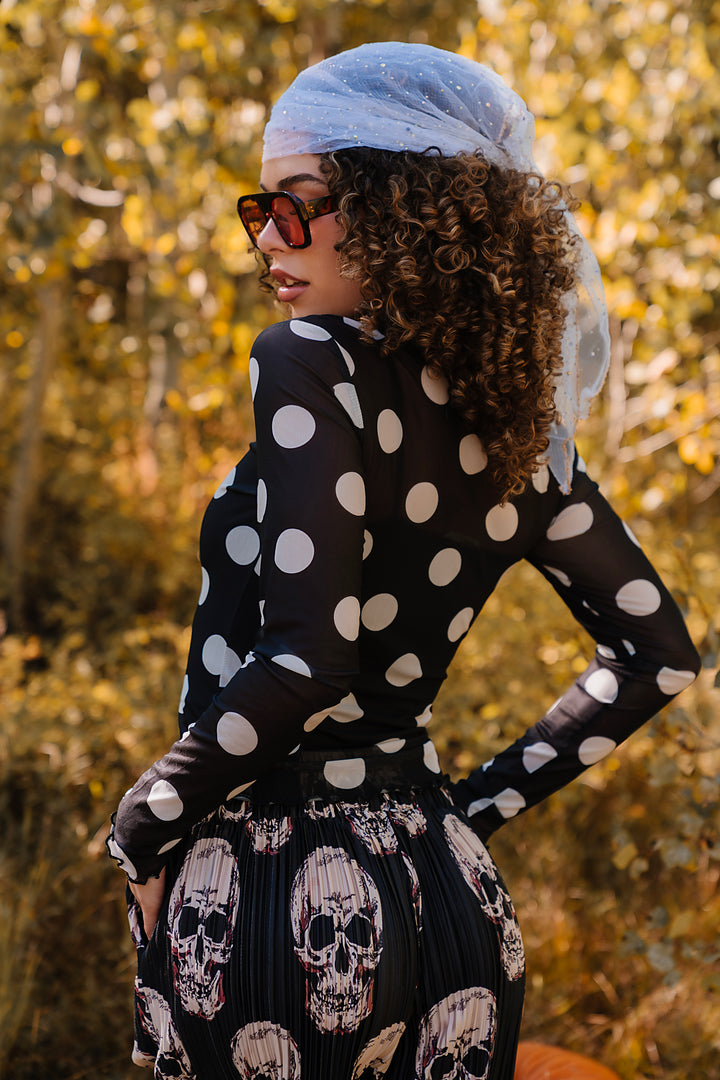 All Fun Polka Dot Mesh Top