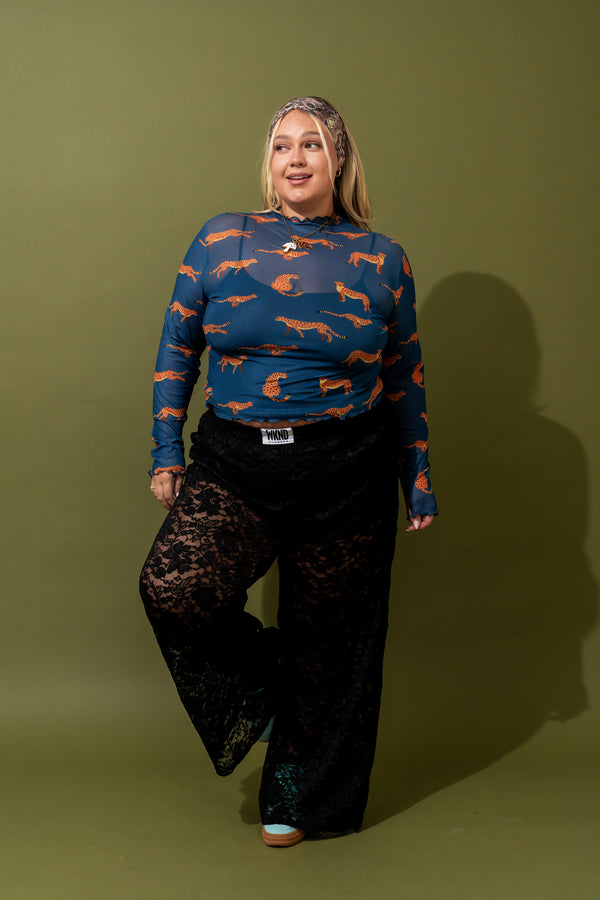 On The Prowl Cheetah Mesh Top