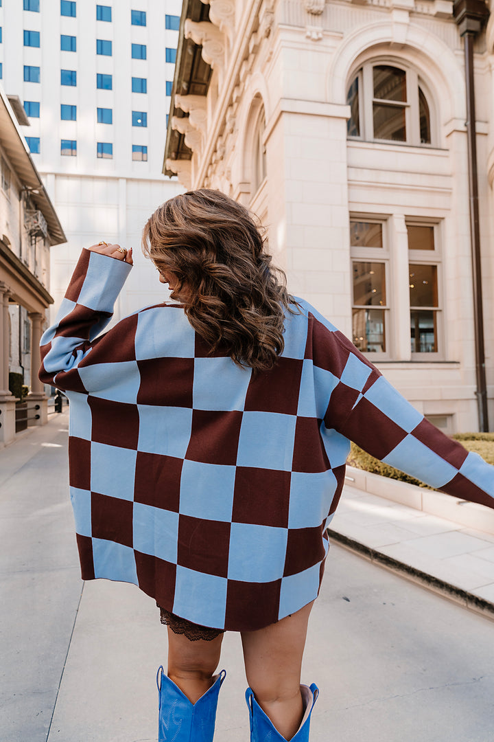 Everything Aligns Checkered Cardigan