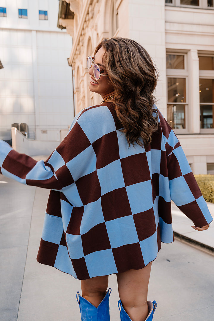 Everything Aligns Checkered Cardigan