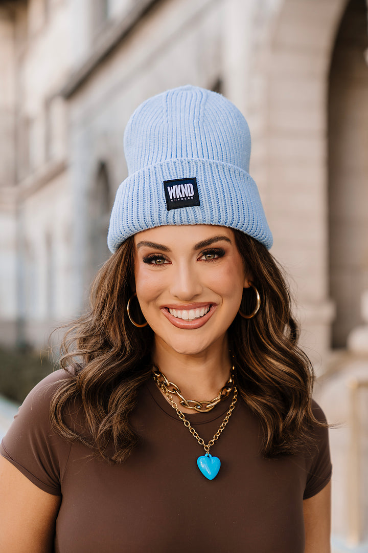 She's That Girl Knit Beanie - Baby Blue