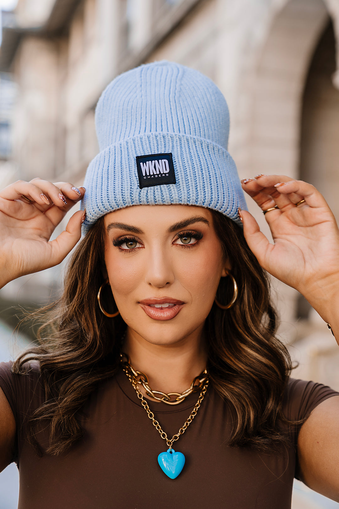She's That Girl Knit Beanie - Baby Blue