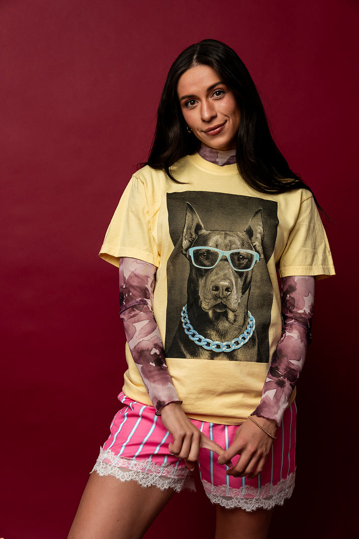 WKND Doberman Graphic Tee - Yellow