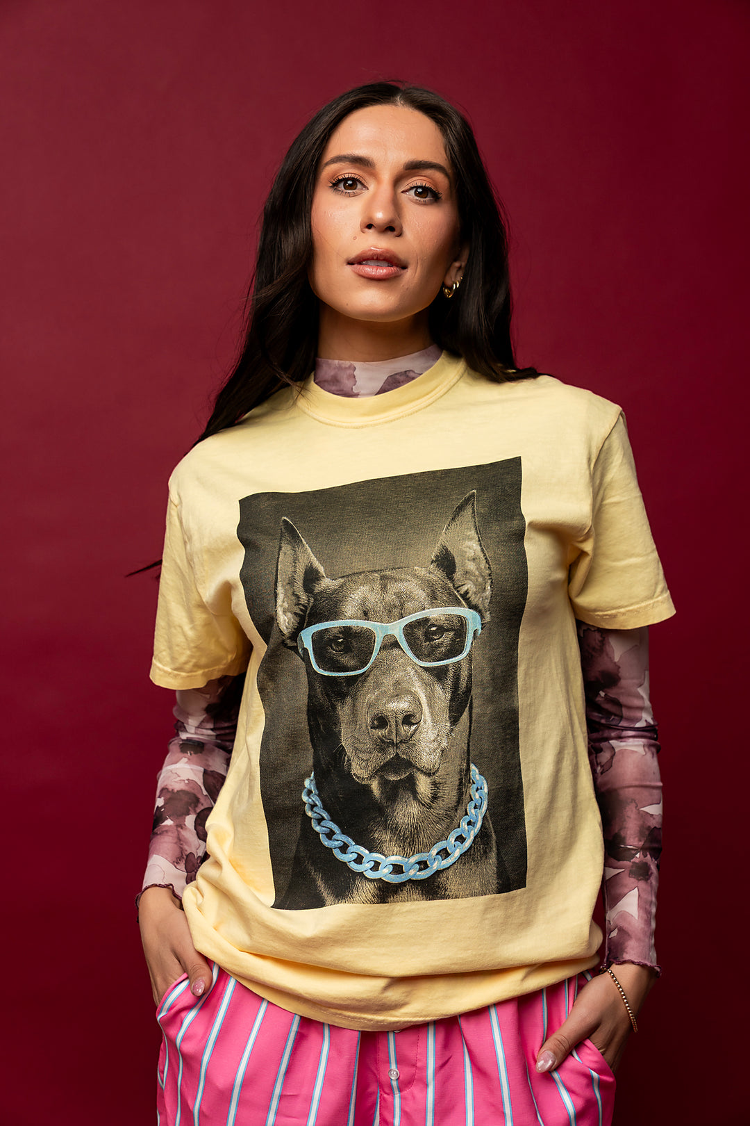 WKND Doberman Graphic Tee - Yellow