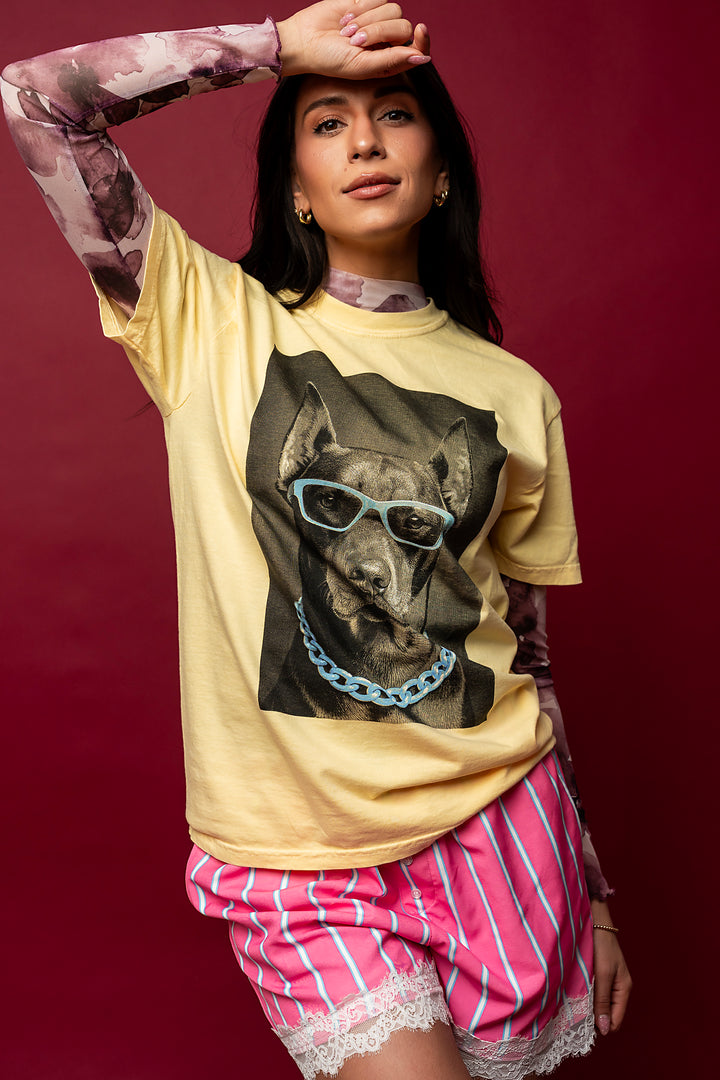 WKND Doberman Graphic Tee - Yellow